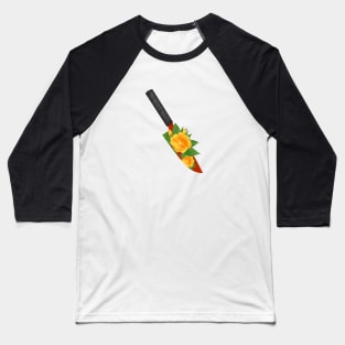 Knife with Yellow Roses Baseball T-Shirt